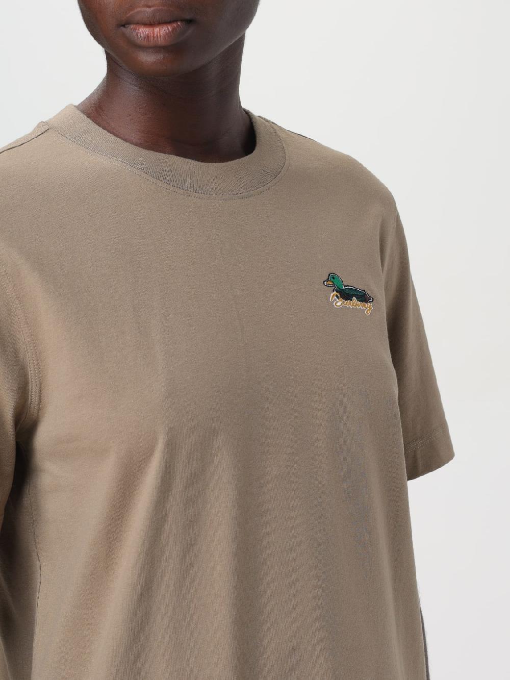 Giglio T-shirt In Cotone Burberry Con Logo Ricamato