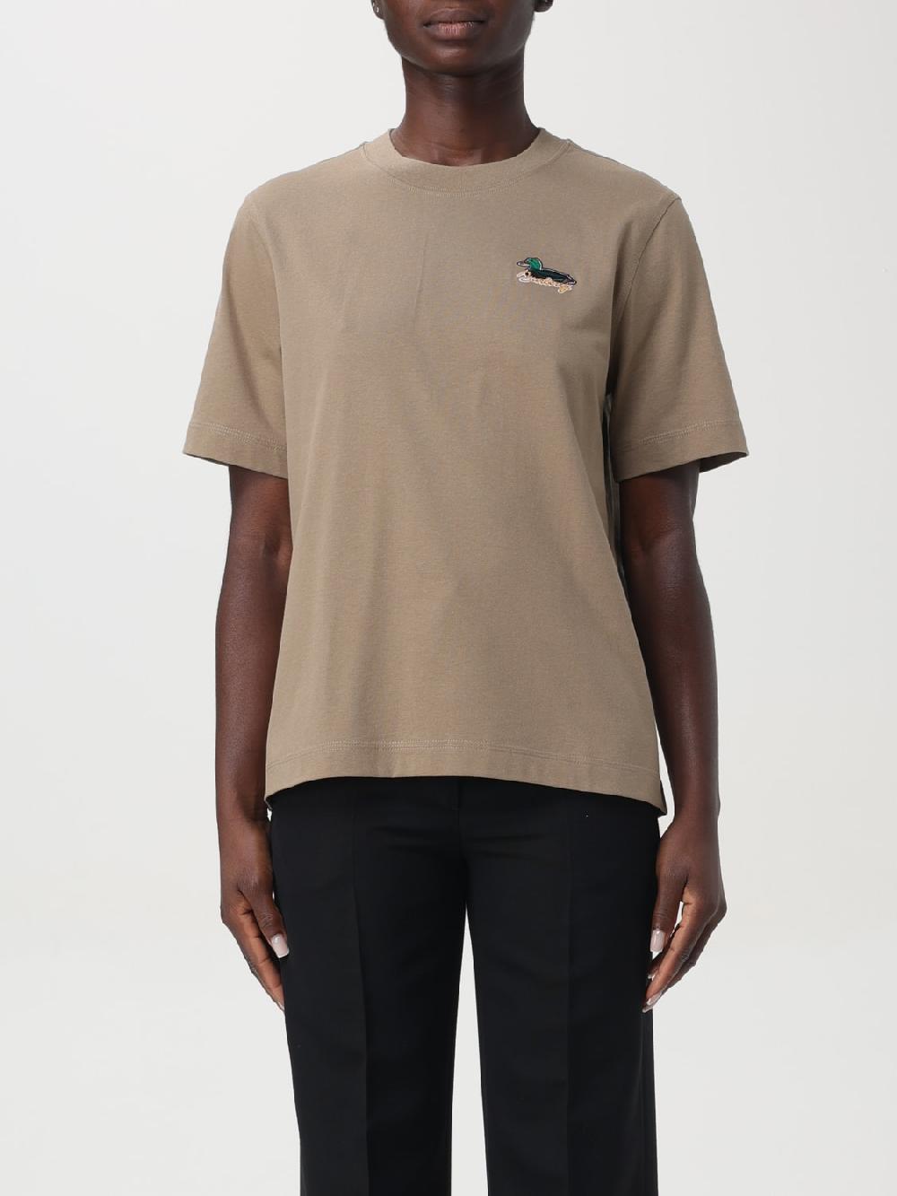 Giglio T-shirt in cotone Burberry con logo ricamato