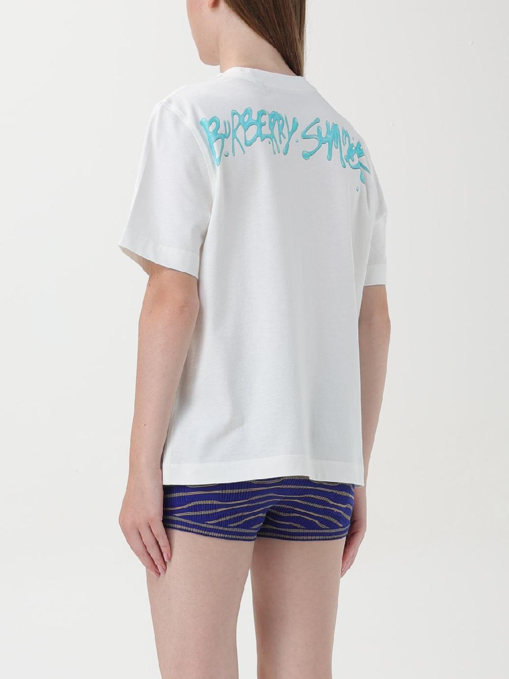 Giglio T-shirt In Cotone Burberry Con Stampa Grafica