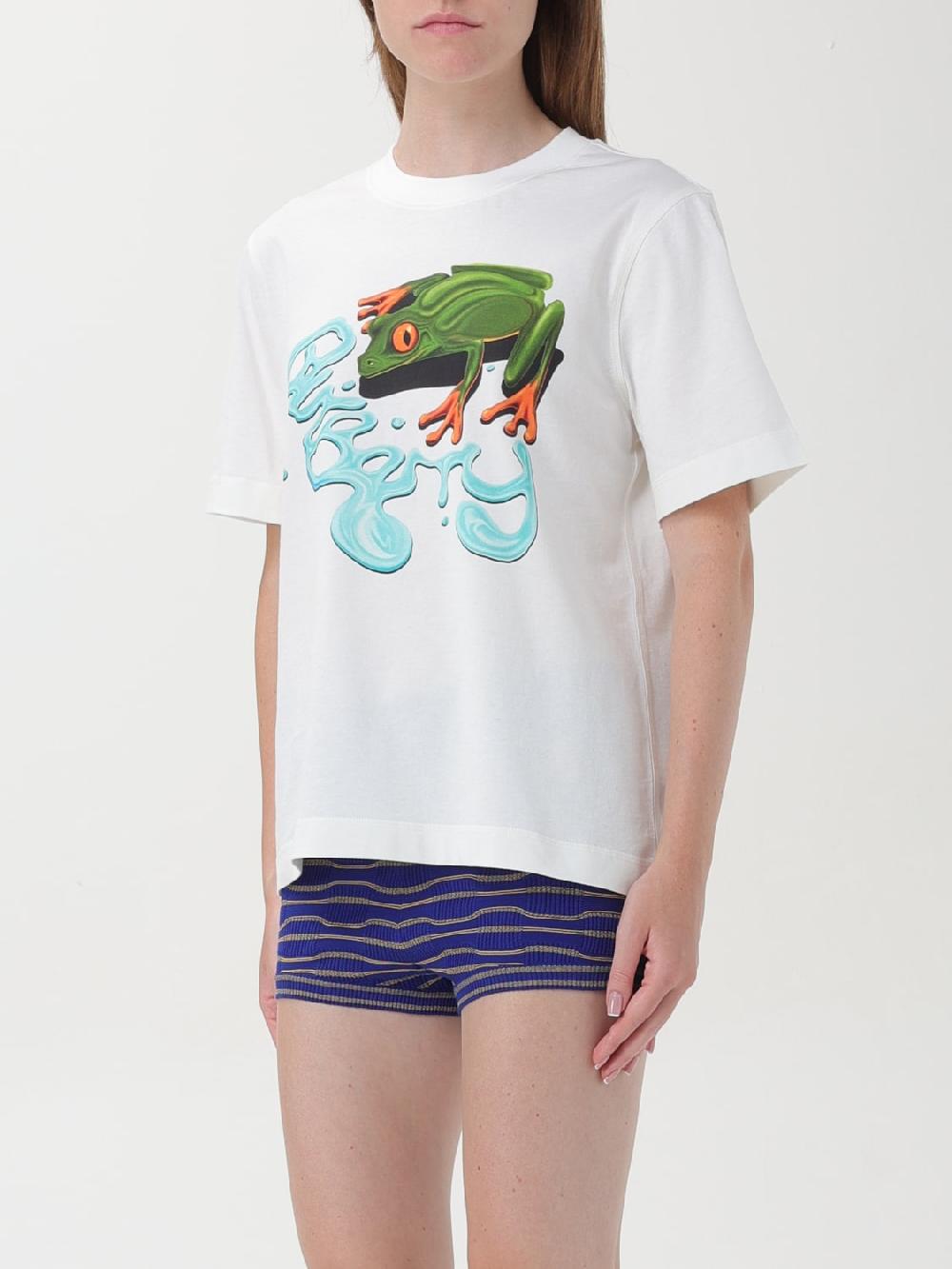 Giglio T-shirt In Cotone Burberry Con Stampa Grafica