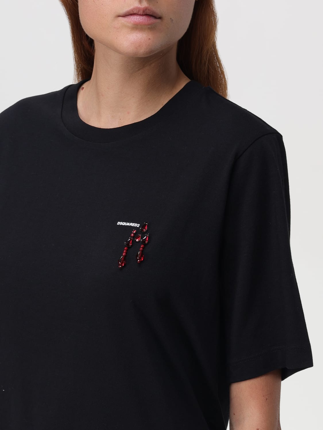 Giglio T-shirt In Cotone Dsquared2 Con Applicazioni