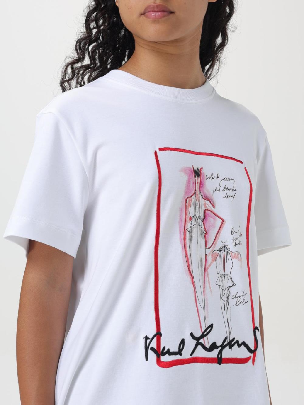 Giglio T-shirt Karl Lagerfeld In Cotone Con Stampa Grafica