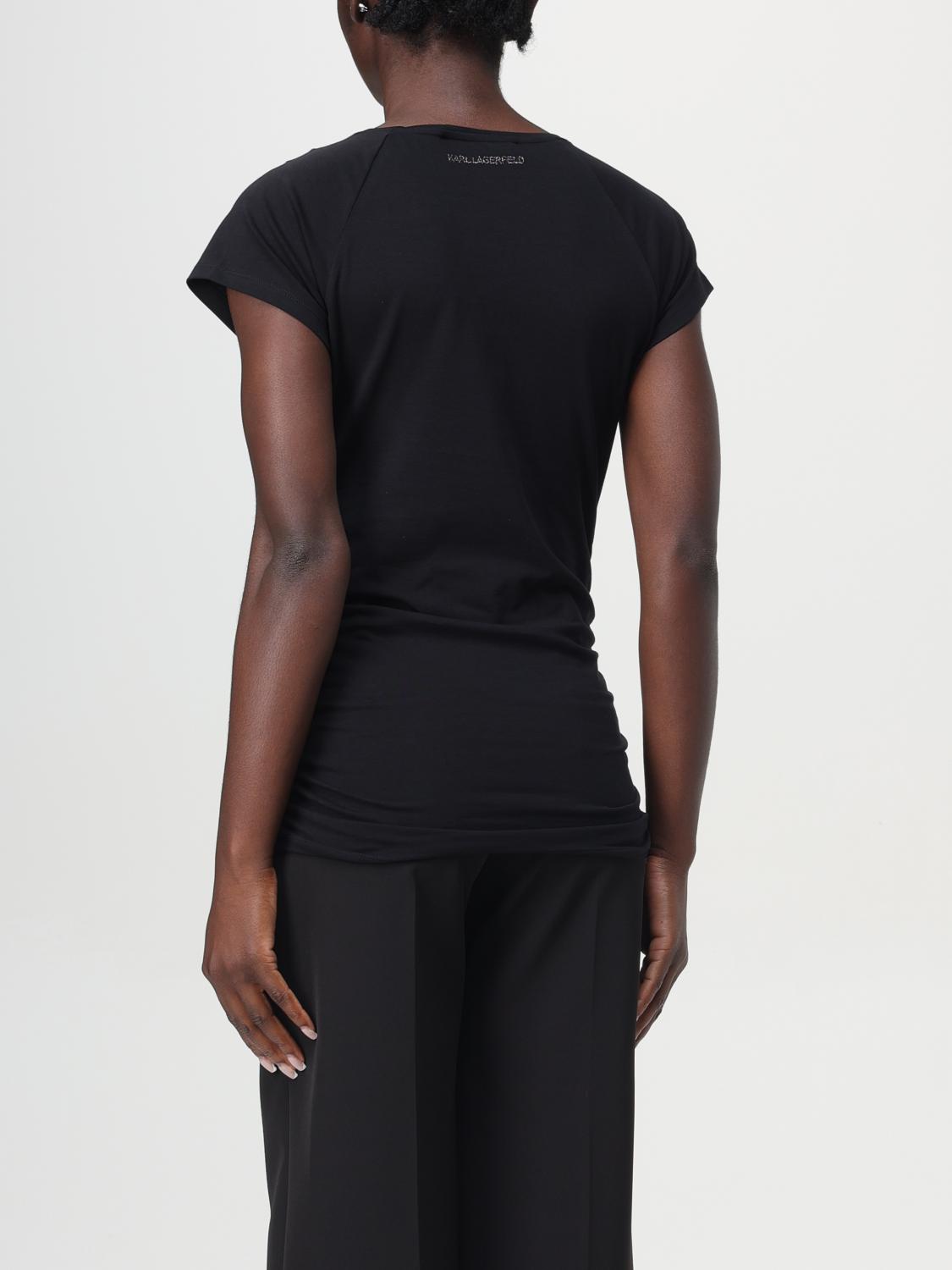 Giglio T-shirt Karl Lagerfeld In Jersey Con Logo Di Strass