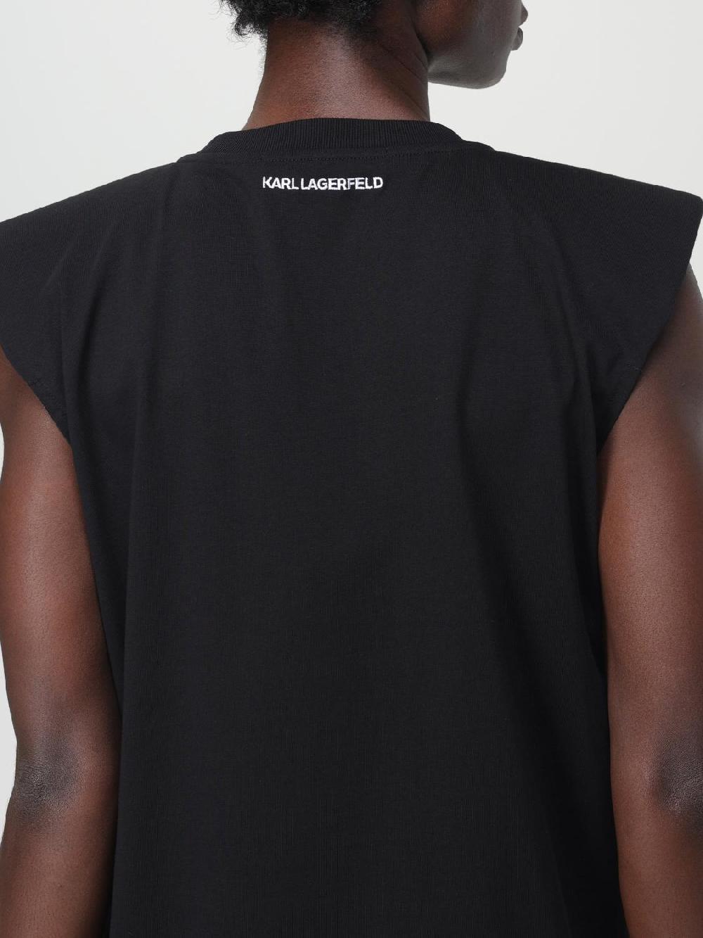 Giglio T-shirt Karl Lagerfeld In Jersey Con Logo Di Strass