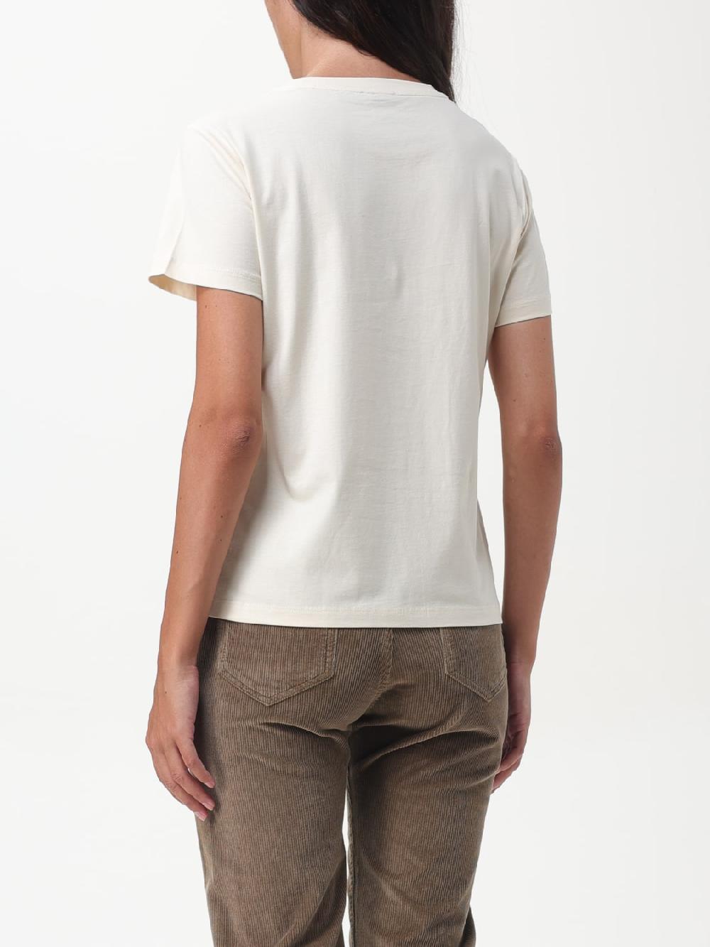 Giglio T-shirt Love Birds Pinko In Cotone Con Strass