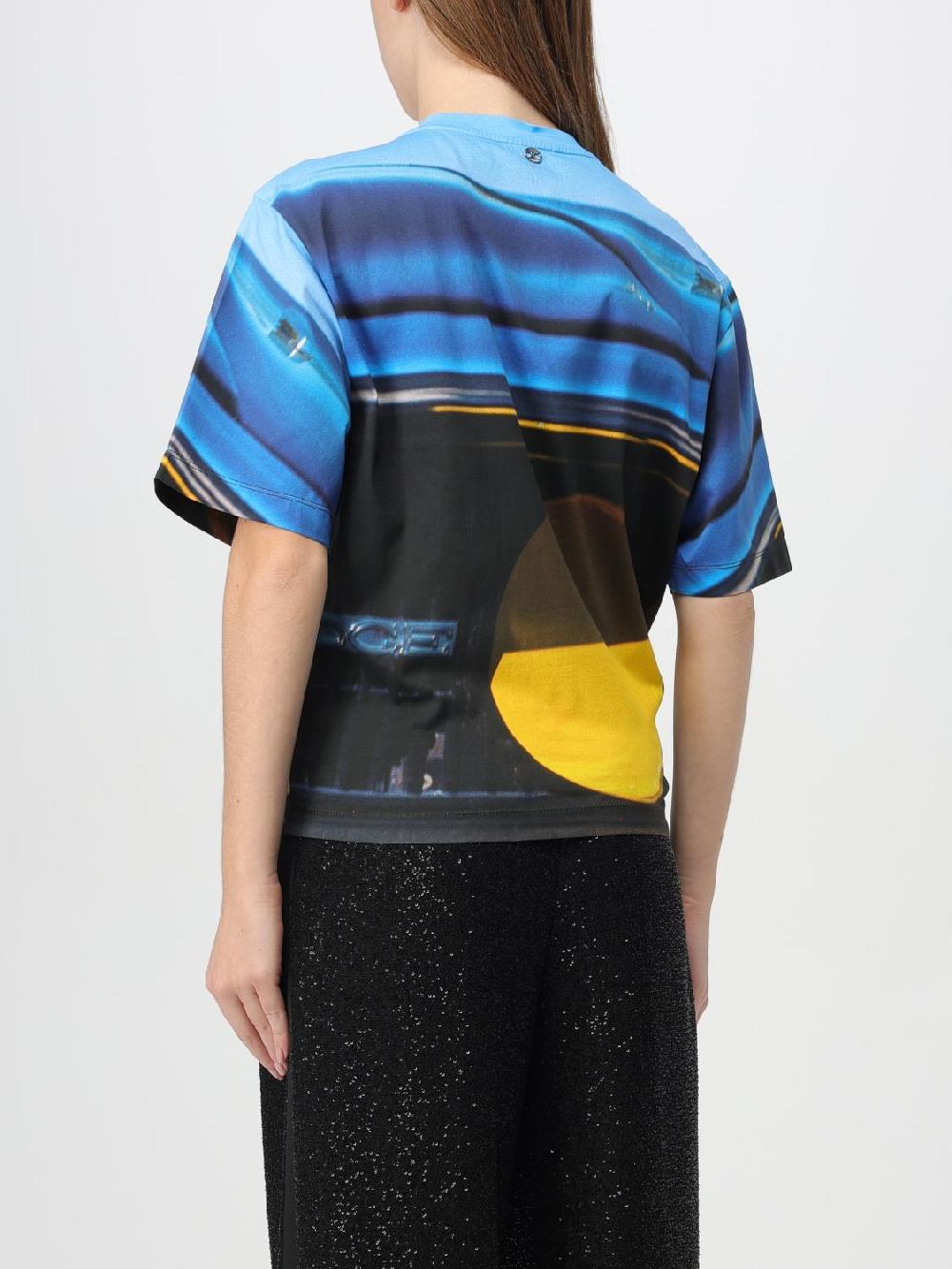 Giglio T-shirt Rabanne Cropped In Cotone Con Stampa Grafica