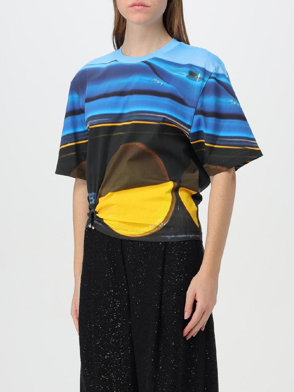 Giglio T-shirt Rabanne Cropped In Cotone Con Stampa Grafica