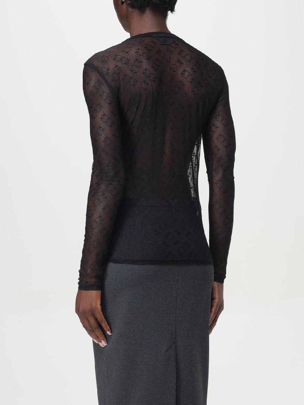 Giglio T-shirt Semi Trasparente Pinko In Cotone E Nylon