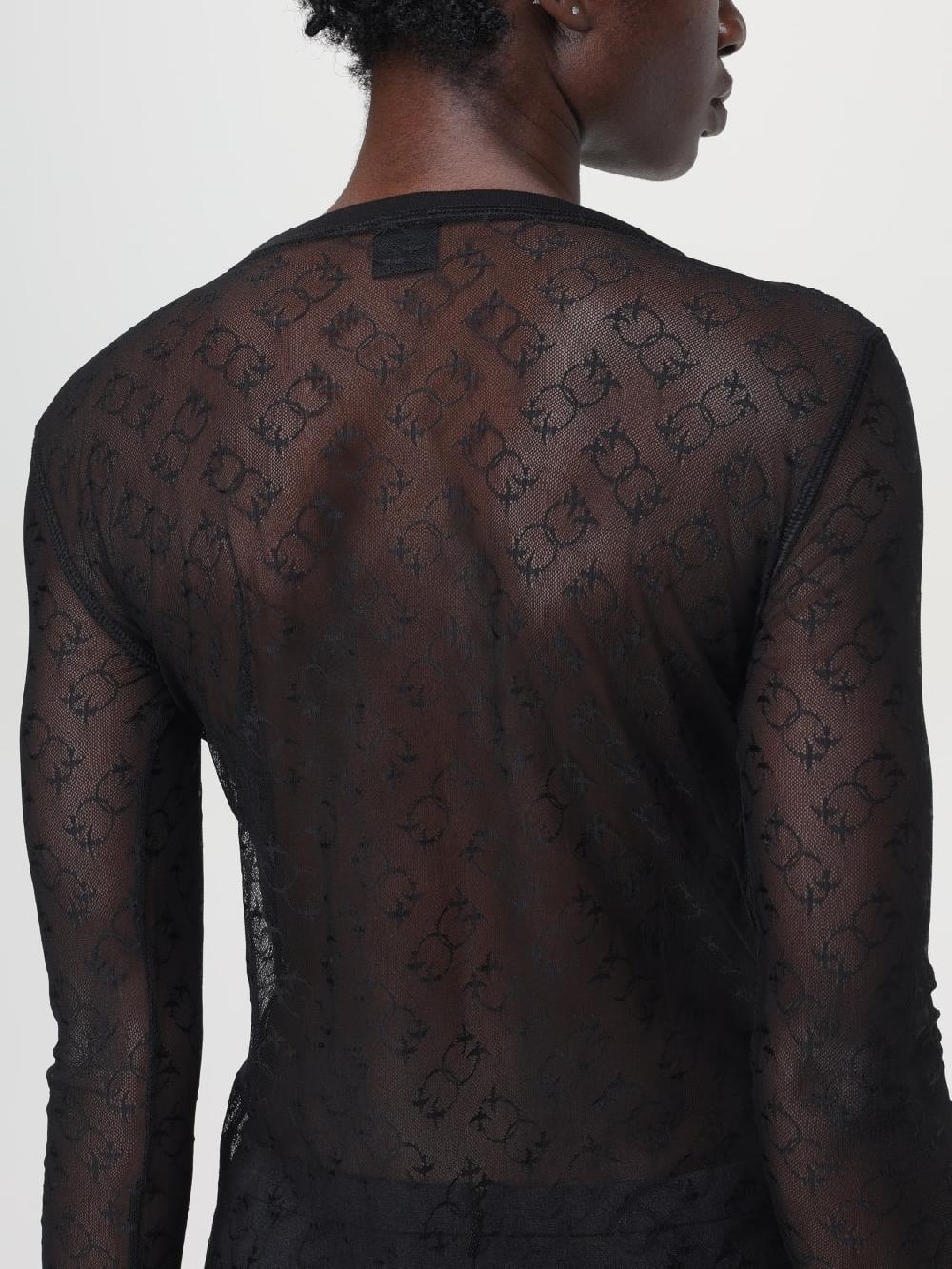 Giglio T-shirt Semi Trasparente Pinko In Cotone E Nylon