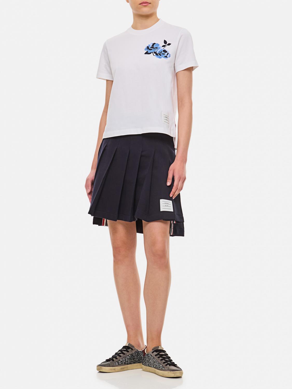 Giglio T-shirt Thom Browne In Jersey Di Cotone Con Stampa Floreale