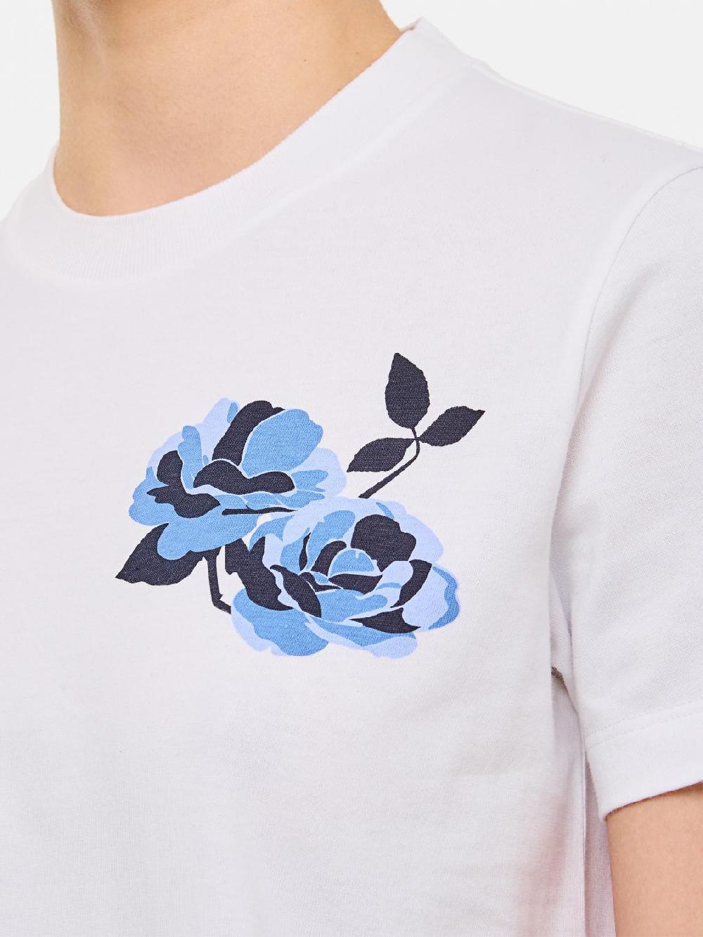 Giglio T-shirt Thom Browne In Jersey Di Cotone Con Stampa Floreale