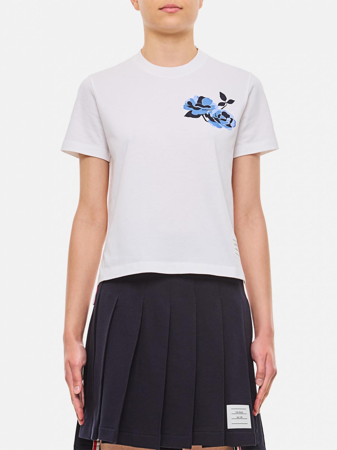 Giglio T-shirt Thom Browne in jersey di cotone con stampa floreale