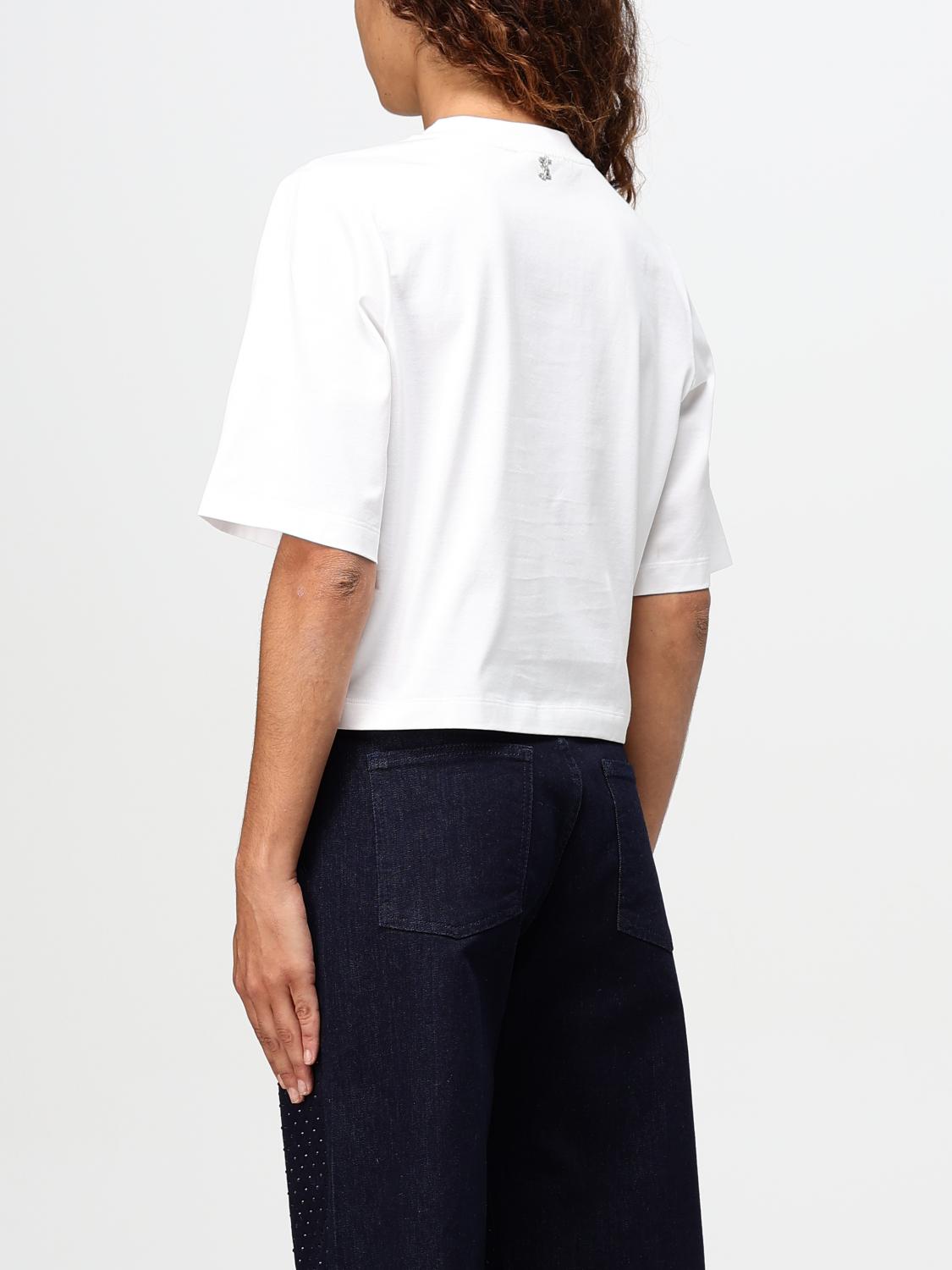 Giglio T-shirt Tiger Twinset - Actitude In Cotone Con Paillettes Ricamate