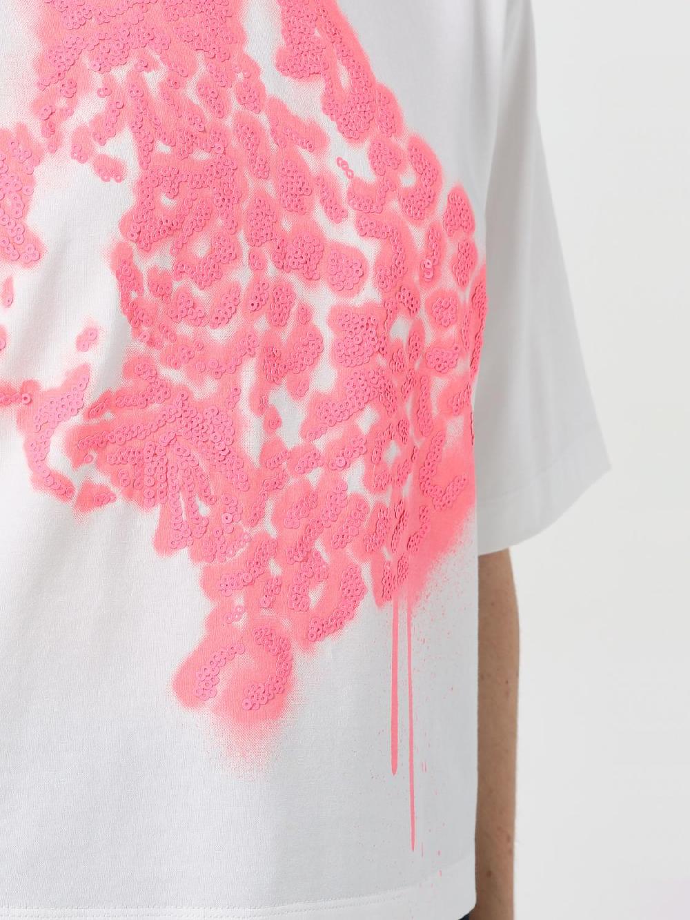 Giglio T-shirt Tiger Twinset - Actitude In Cotone Con Paillettes Ricamate