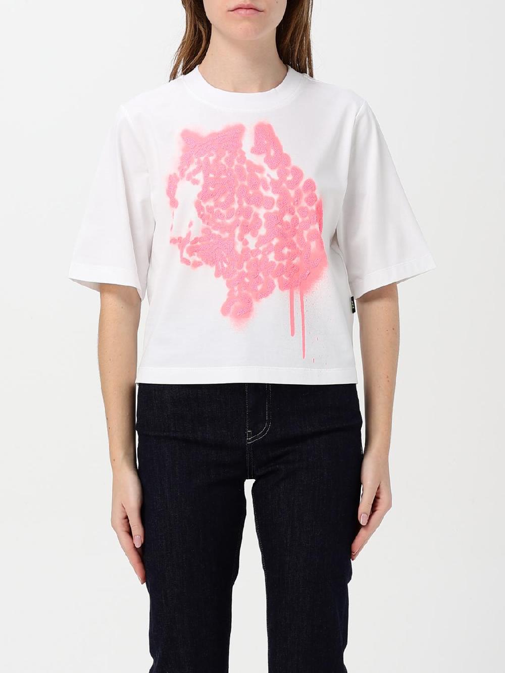 Giglio T-shirt Tiger Twinset - Actitude in cotone con paillettes ricamate