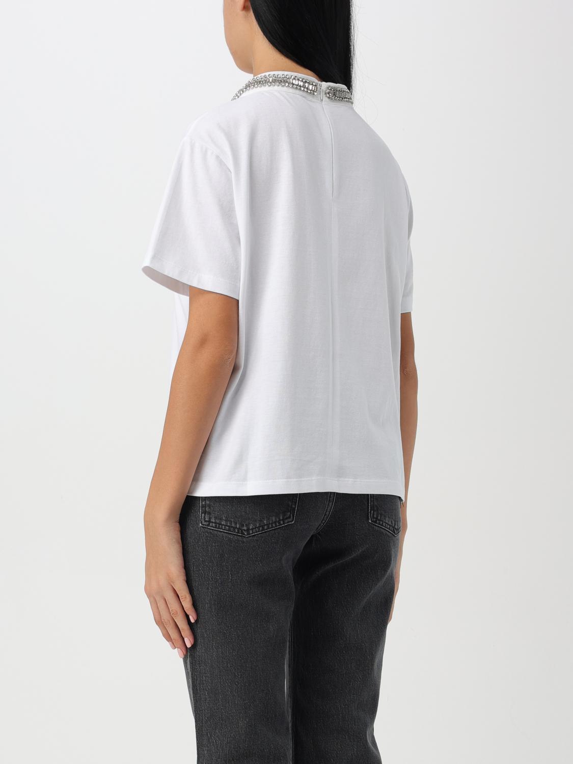 Giglio T-shirt Twinset - Actitude In Cotone Con Collo Di Strass