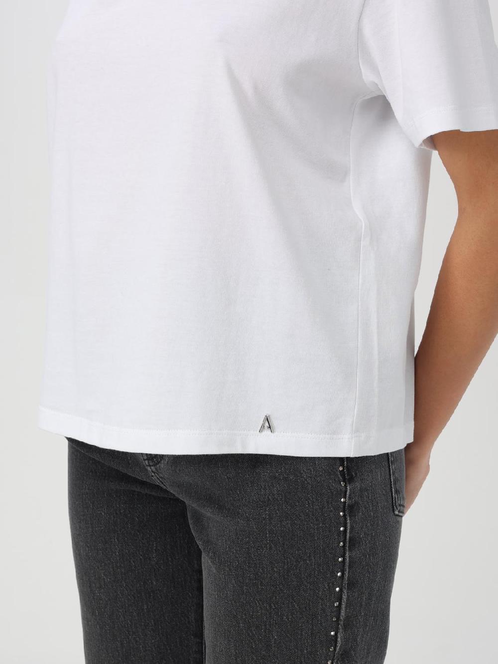 Giglio T-shirt Twinset - Actitude In Cotone Con Collo Di Strass