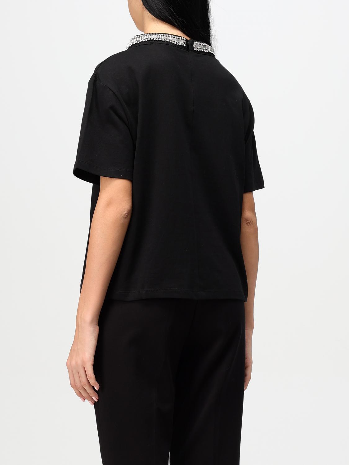 Giglio T-shirt Twinset - Actitude In Cotone Con Collo Di Strass