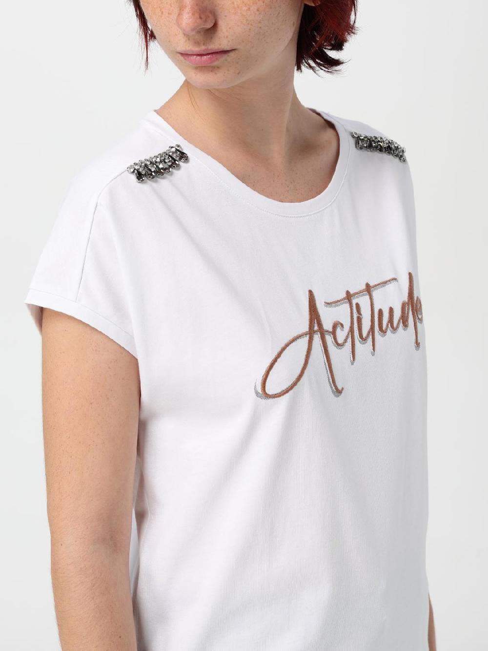 Giglio T-shirt Twinset - Actitude In Cotone Con Strass