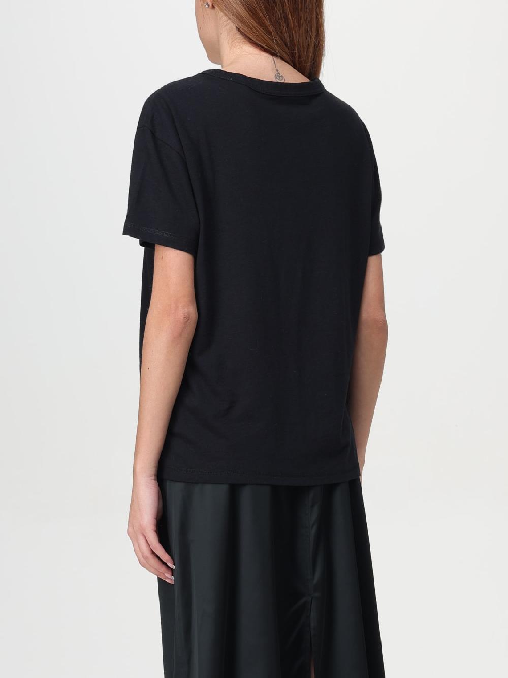 Giglio T-shirt Zadig & Voltaire In Cotone E Lino Con Logo Di Strass