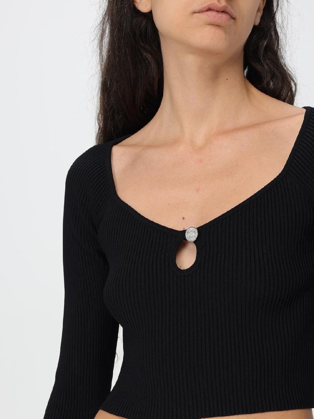 Giglio Top A Costine Con Bottone Gioiello Moschino Jeans