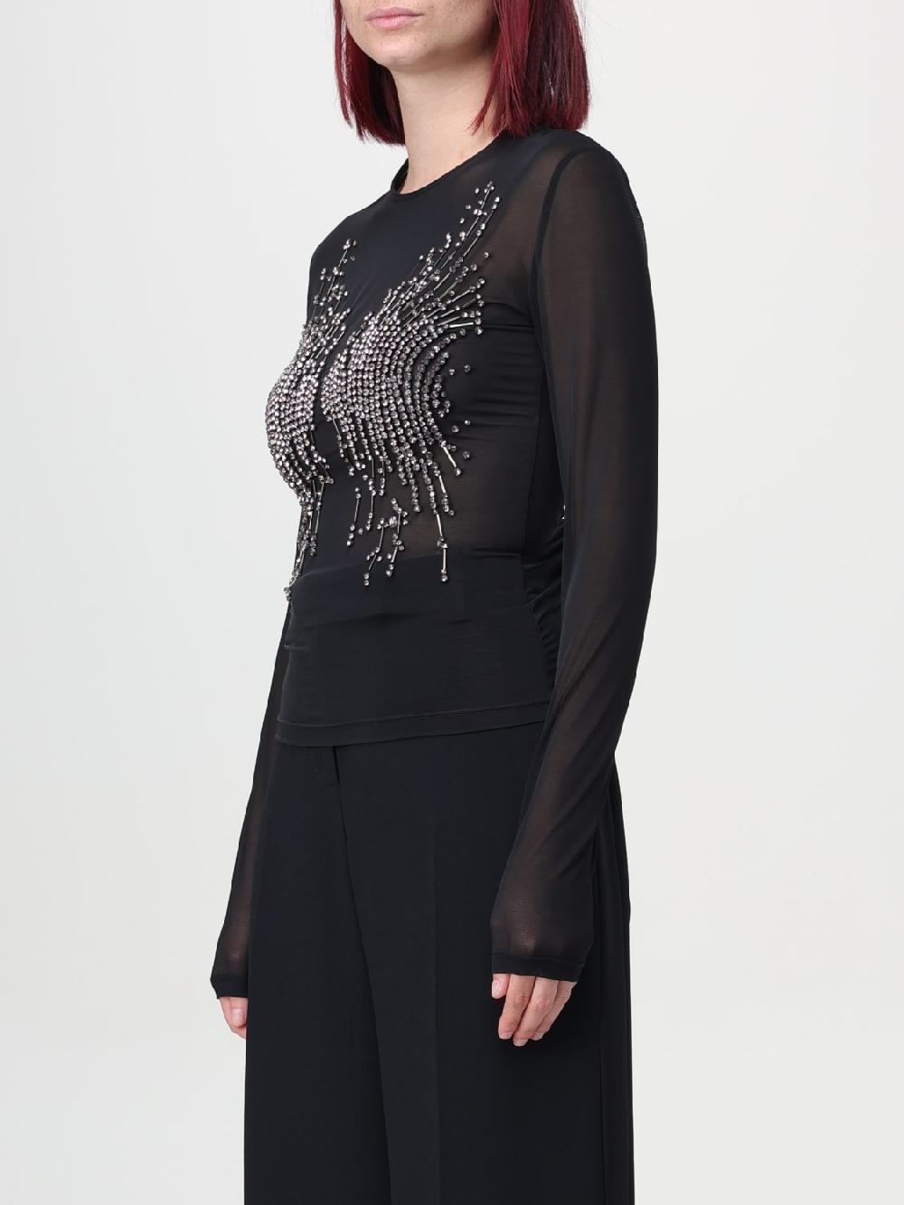 Giglio Top Alberta Ferretti In Viscosa Con Strass E Perline