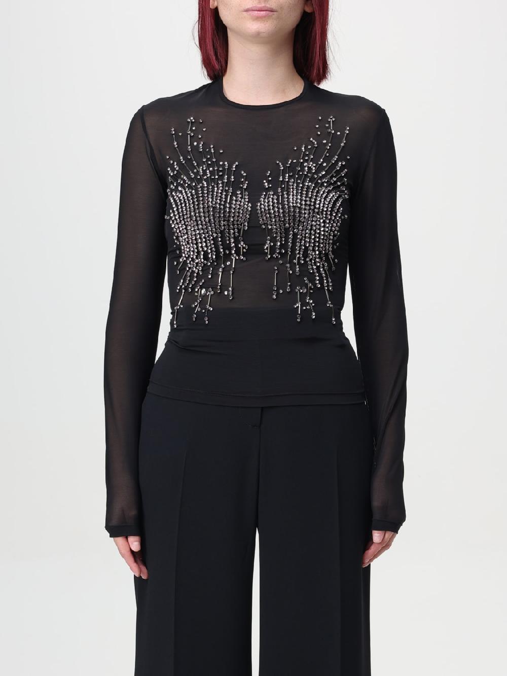 Giglio Top Alberta Ferretti in viscosa con strass e perline