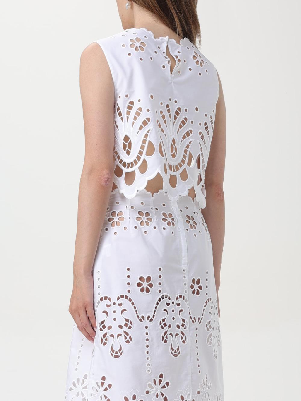 Giglio Top Corto In Popeline Di Cotone Cut Out Dolce & Gabbana