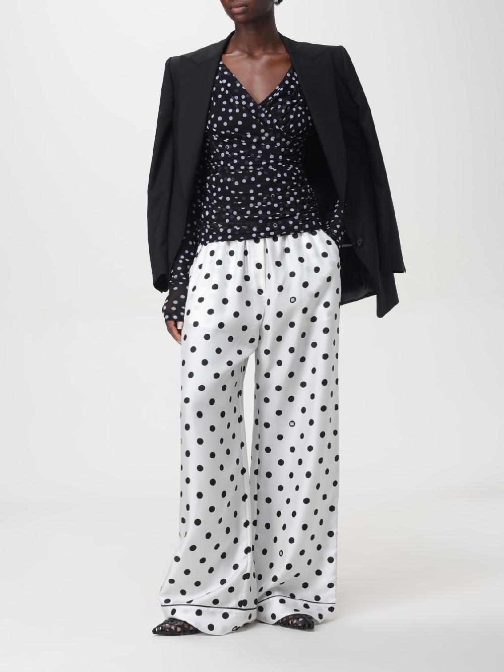 Giglio Top Dolce & Gabbana Drappeggiato In Tulle Stampa Pois