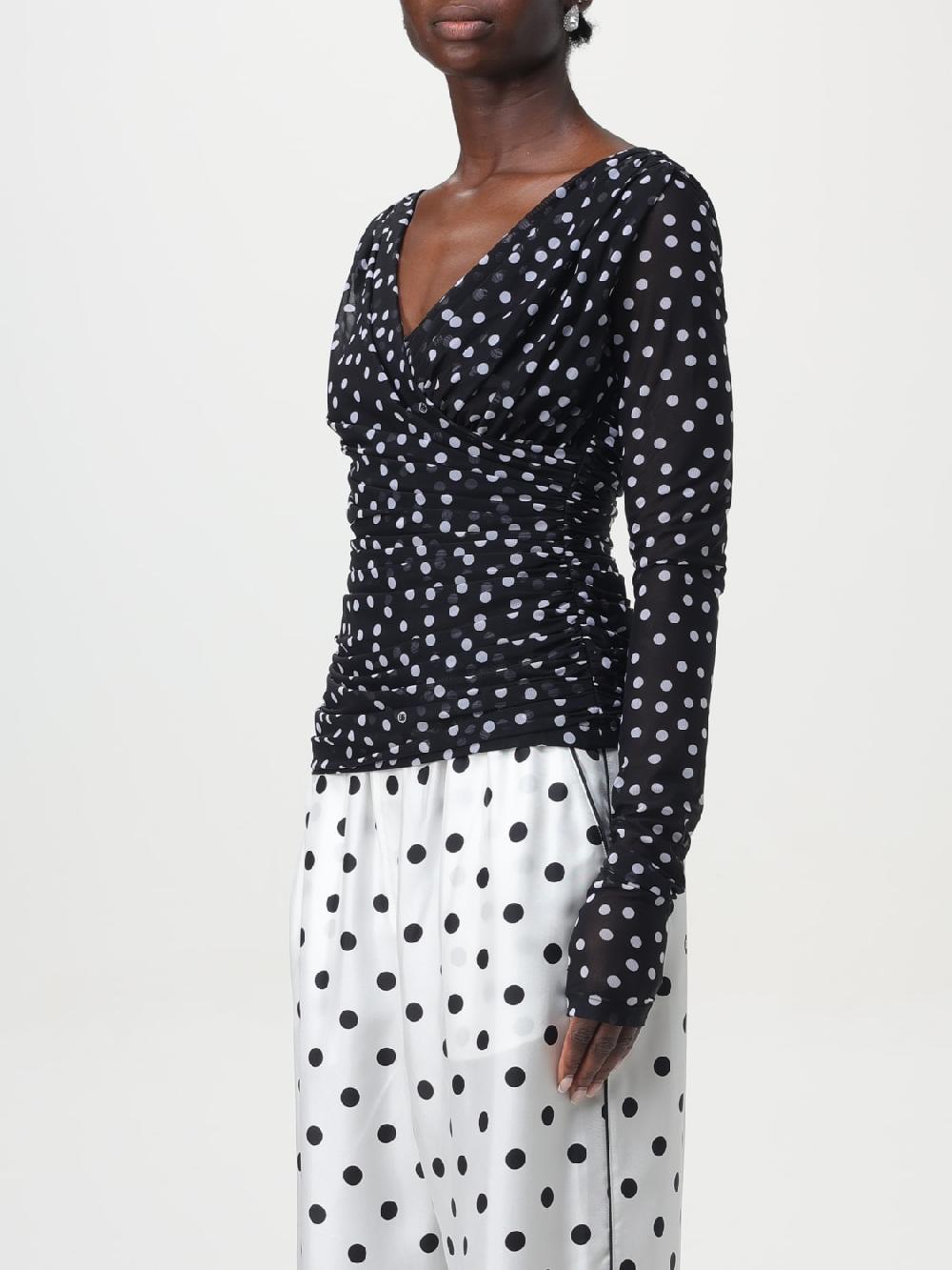 Giglio Top Dolce & Gabbana Drappeggiato In Tulle Stampa Pois