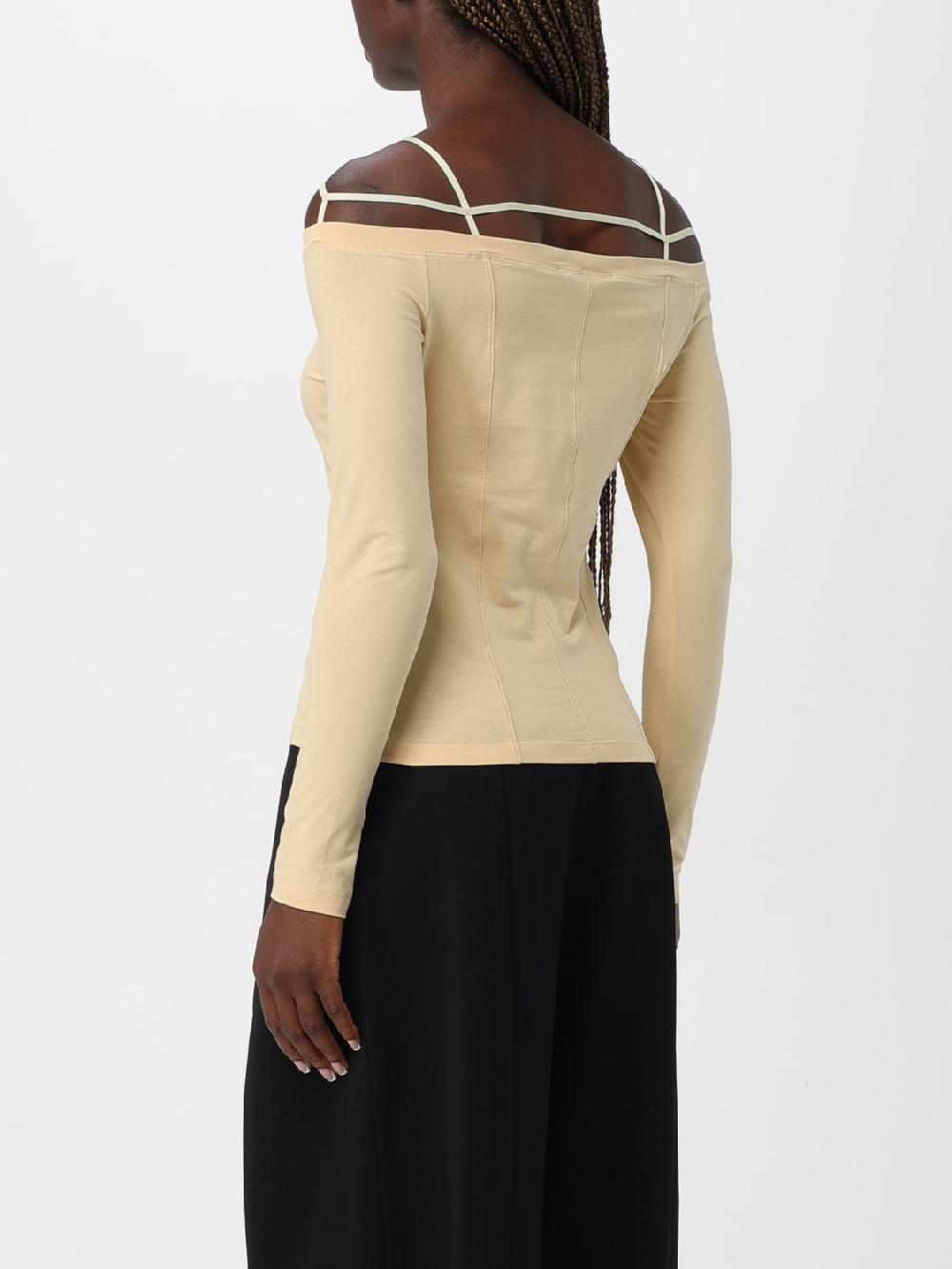 Giglio Top In Cotone Stretch Con Logo Metallico Jacquemus