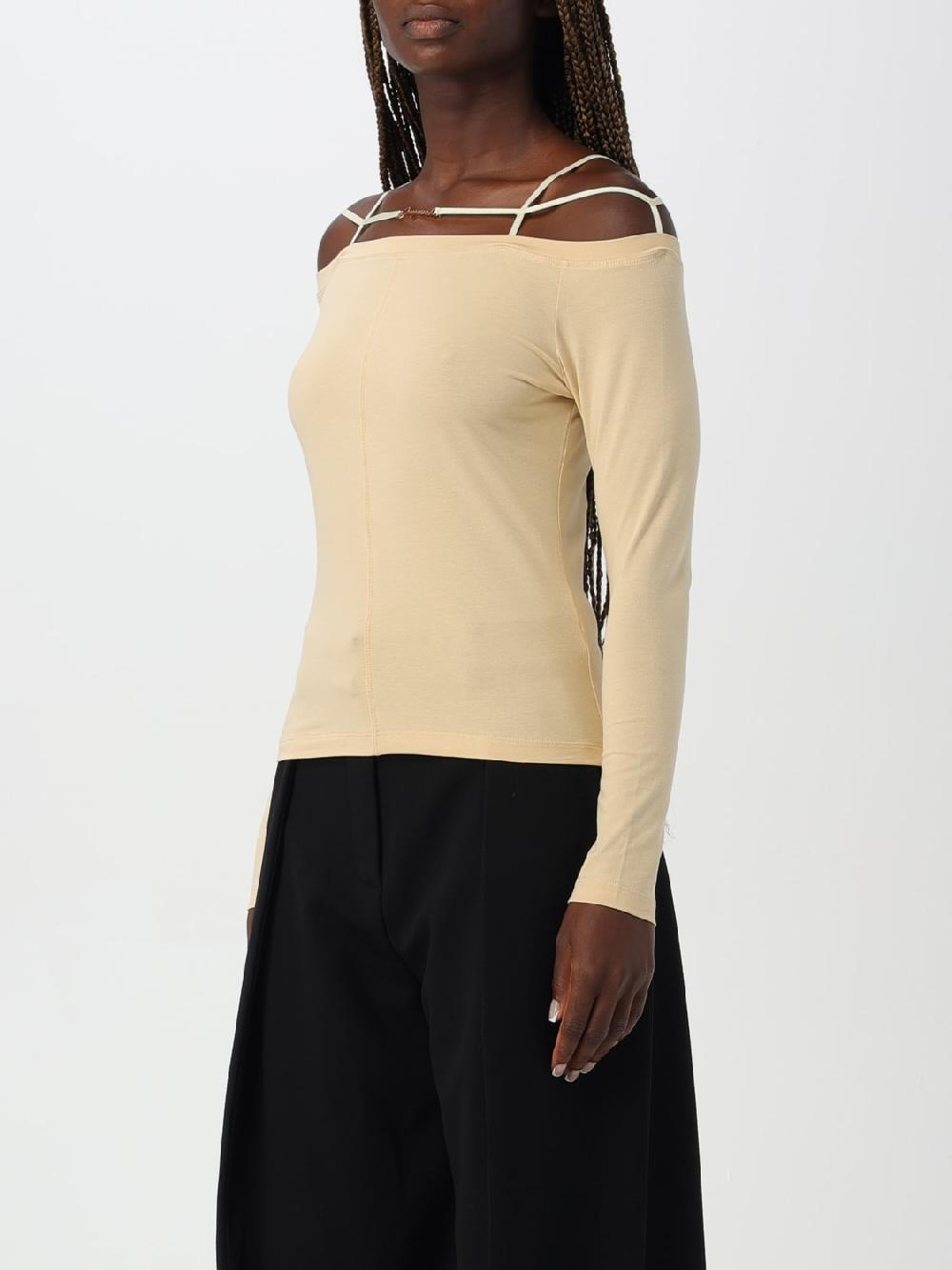 Giglio Top In Cotone Stretch Con Logo Metallico Jacquemus