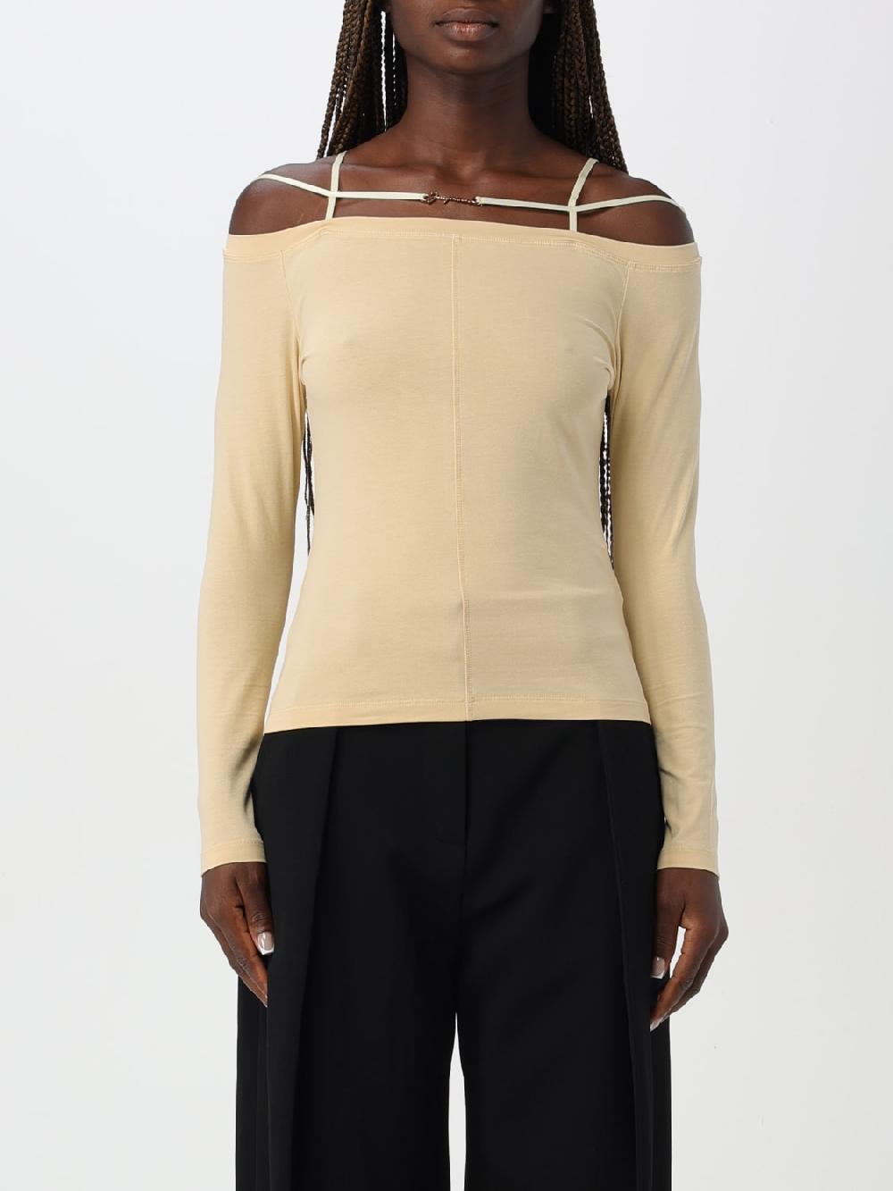 Giglio Top in cotone stretch con logo metallico Jacquemus