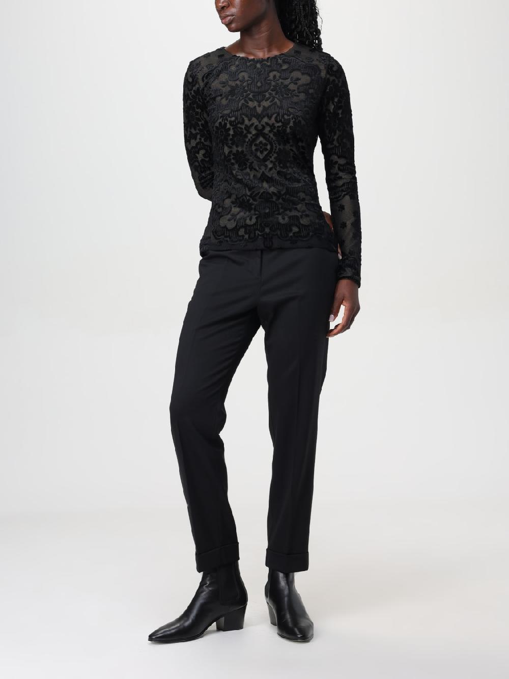 Giglio Top In Tulle Stretch Etro In Velluto Jacquard