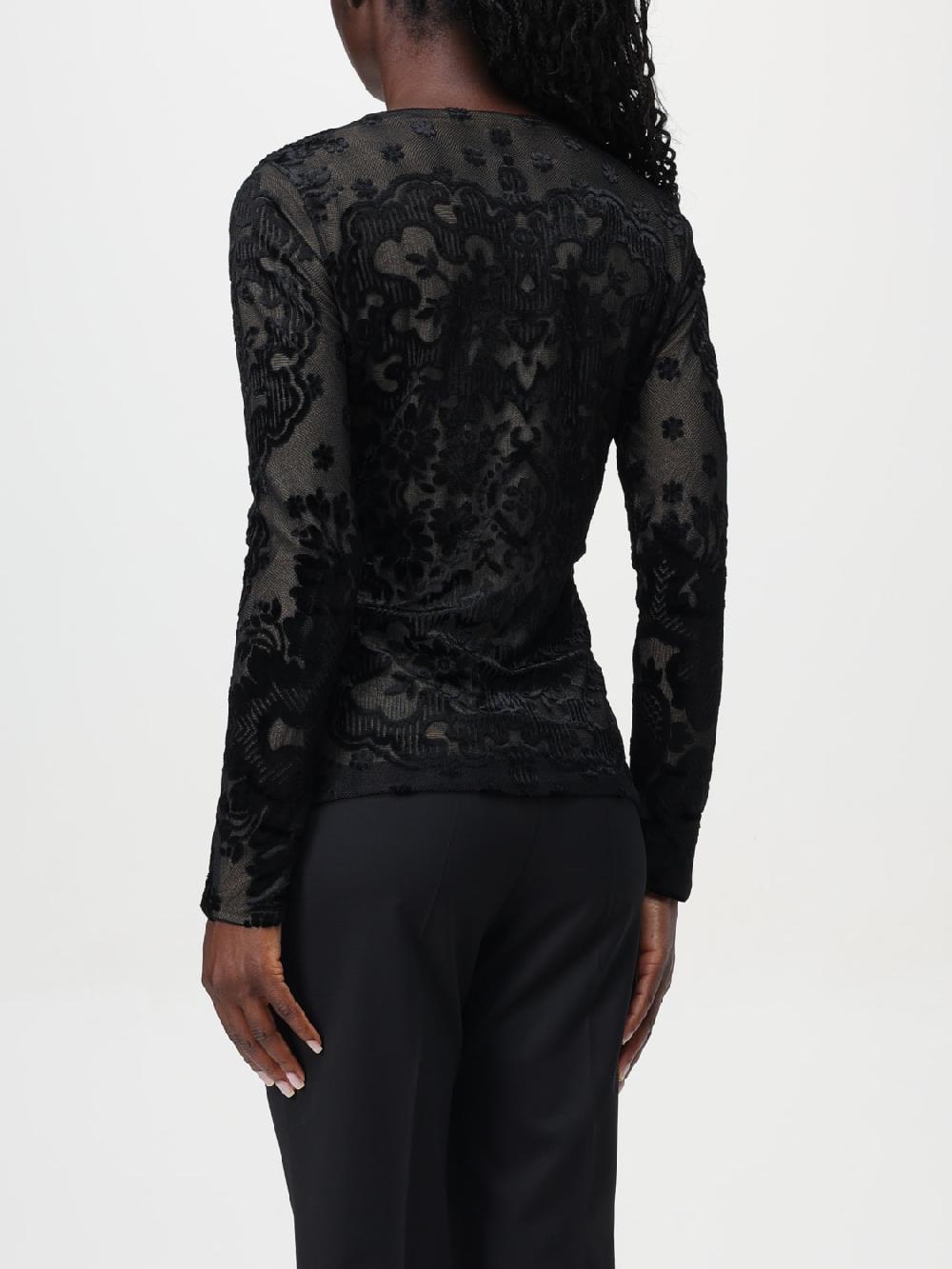 Giglio Top In Tulle Stretch Etro In Velluto Jacquard