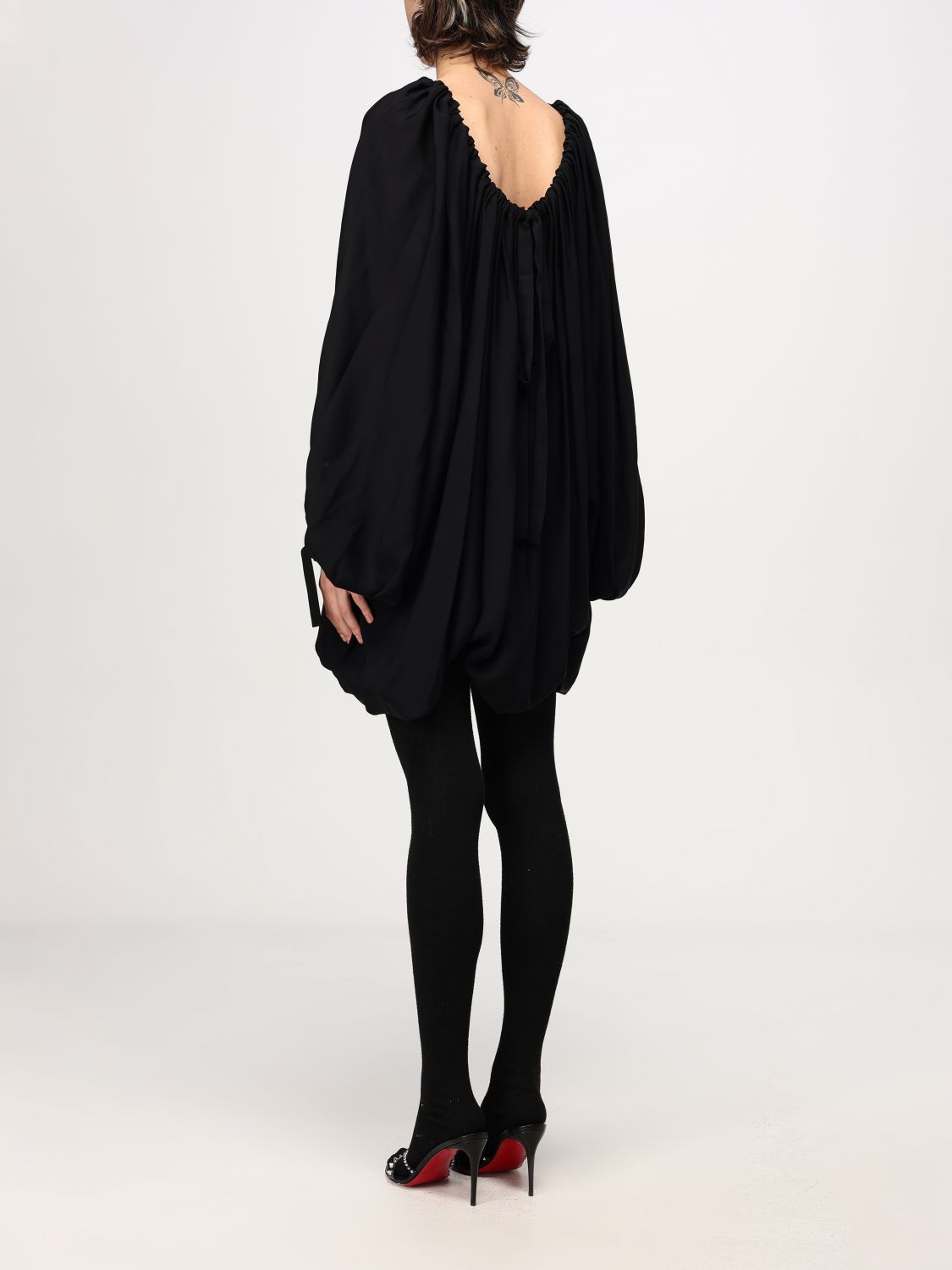 Giglio Top Nash Khaite In Georgette Di Seta Drappeggiato