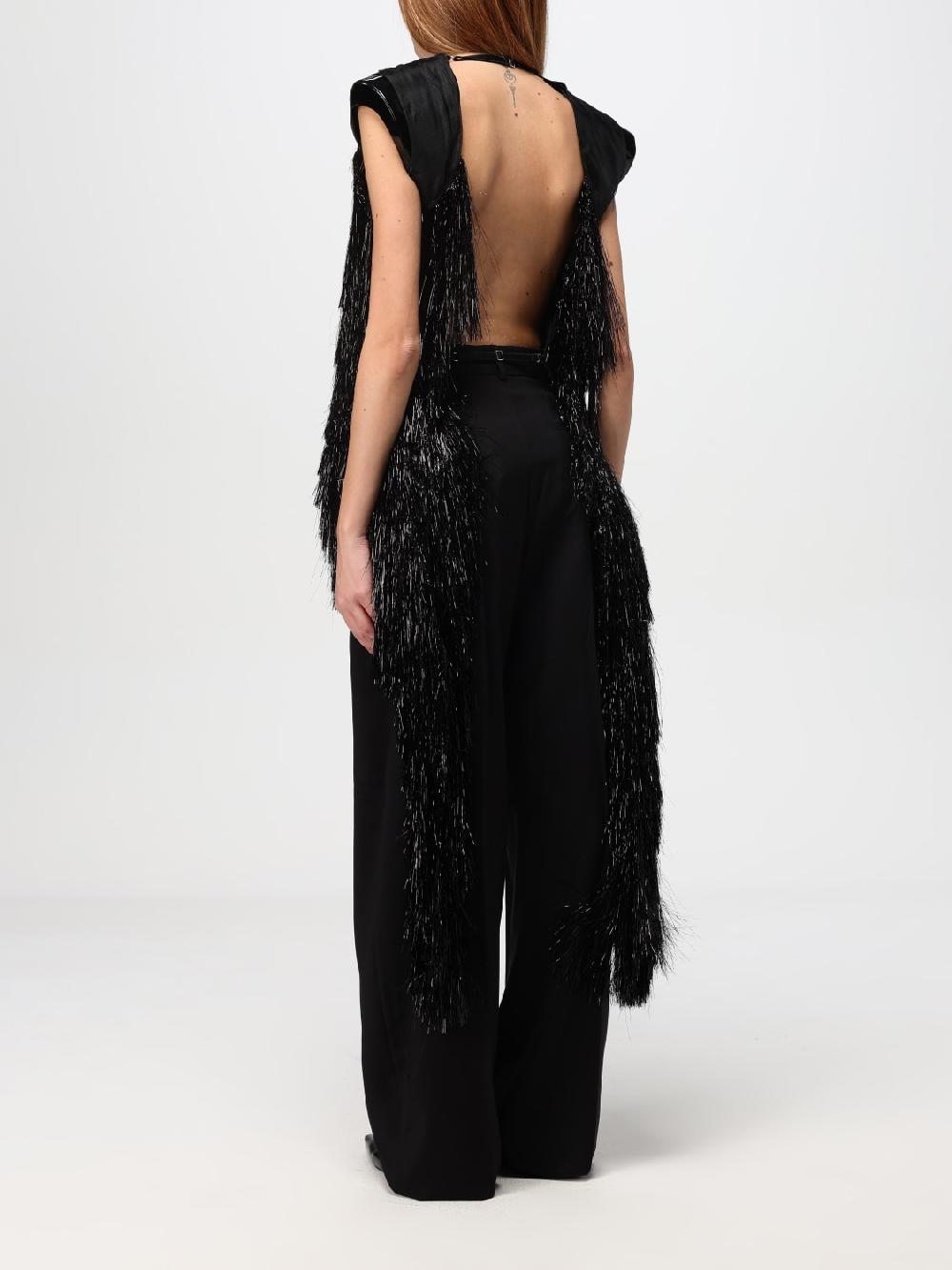 Giglio Top Sportmax In Tessuto Sintetico Con Frange
