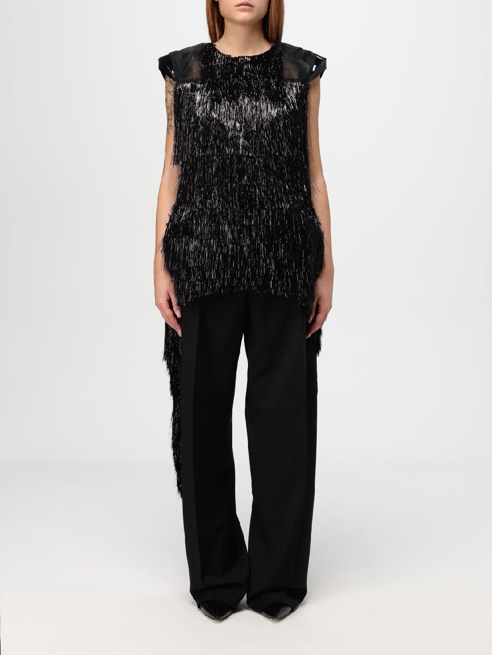 Giglio Top Sportmax in tessuto sintetico con frange