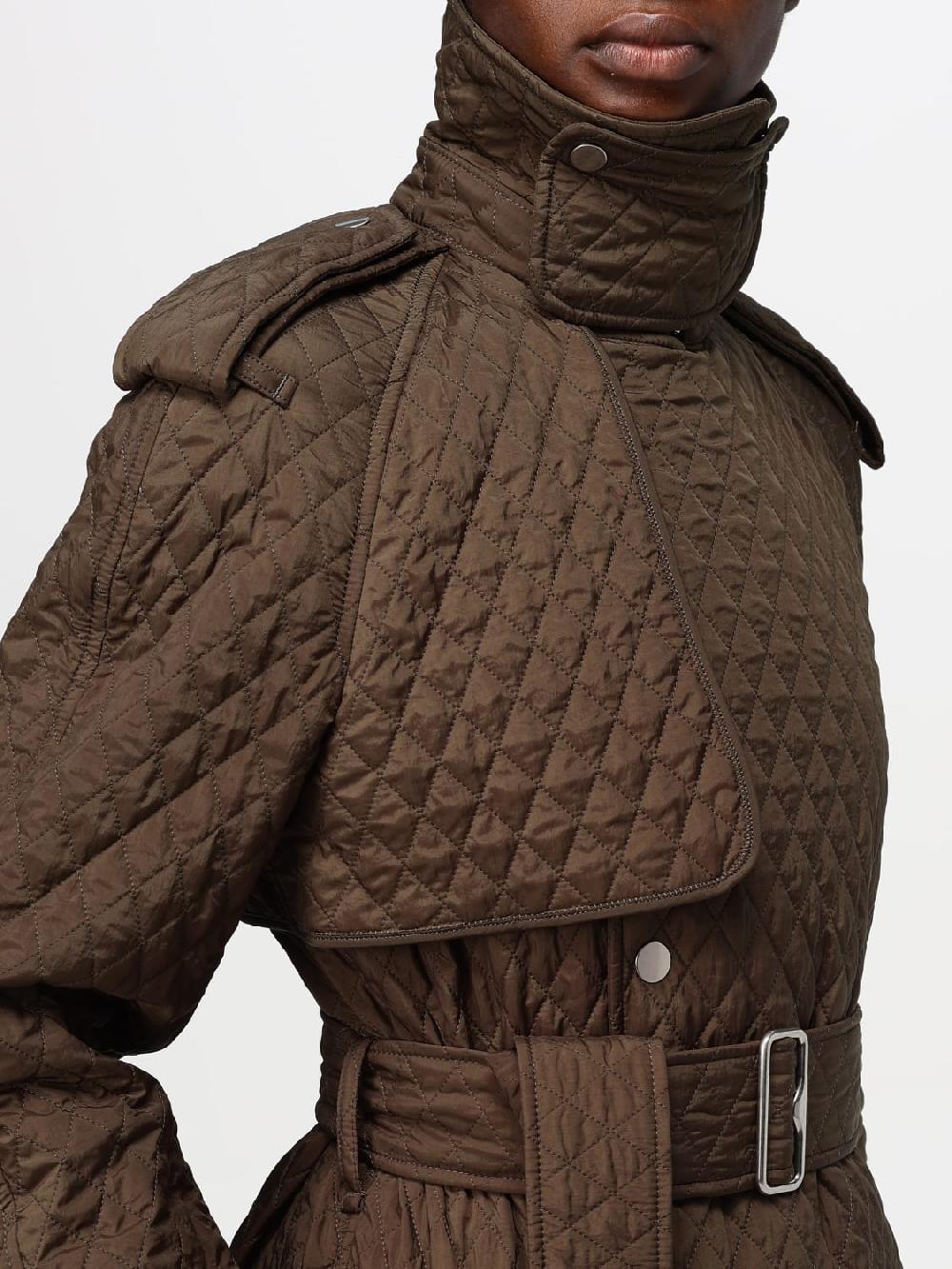 Giglio Trench A Doppiopetto Burberry In Nylon Trapuntato