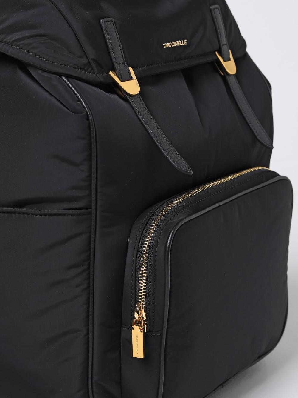 Giglio Zaino Campus Puffy Coccinelle In Nylon E Pelle A Grana