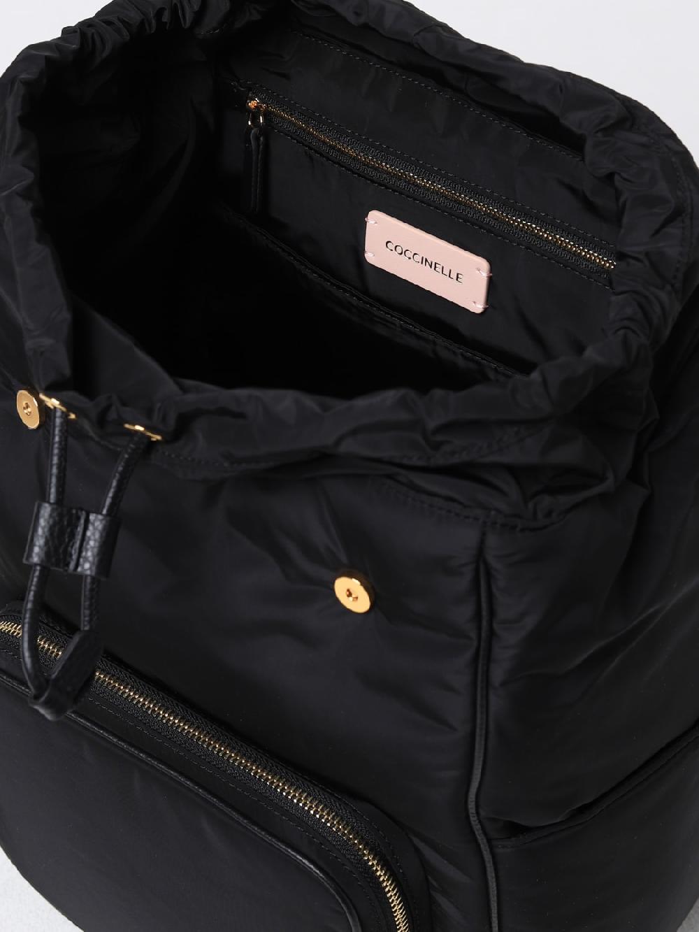 Giglio Zaino Campus Puffy Coccinelle In Nylon E Pelle A Grana