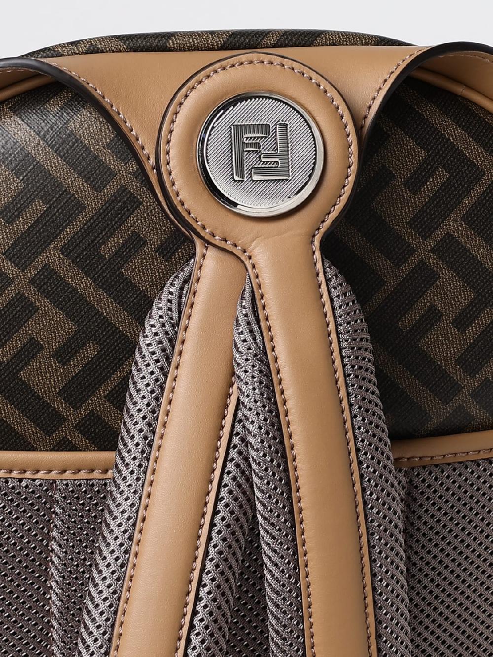 Giglio Zaino Chiodo Diagonal Fendi In Cotone Spalmato FF E Pelle