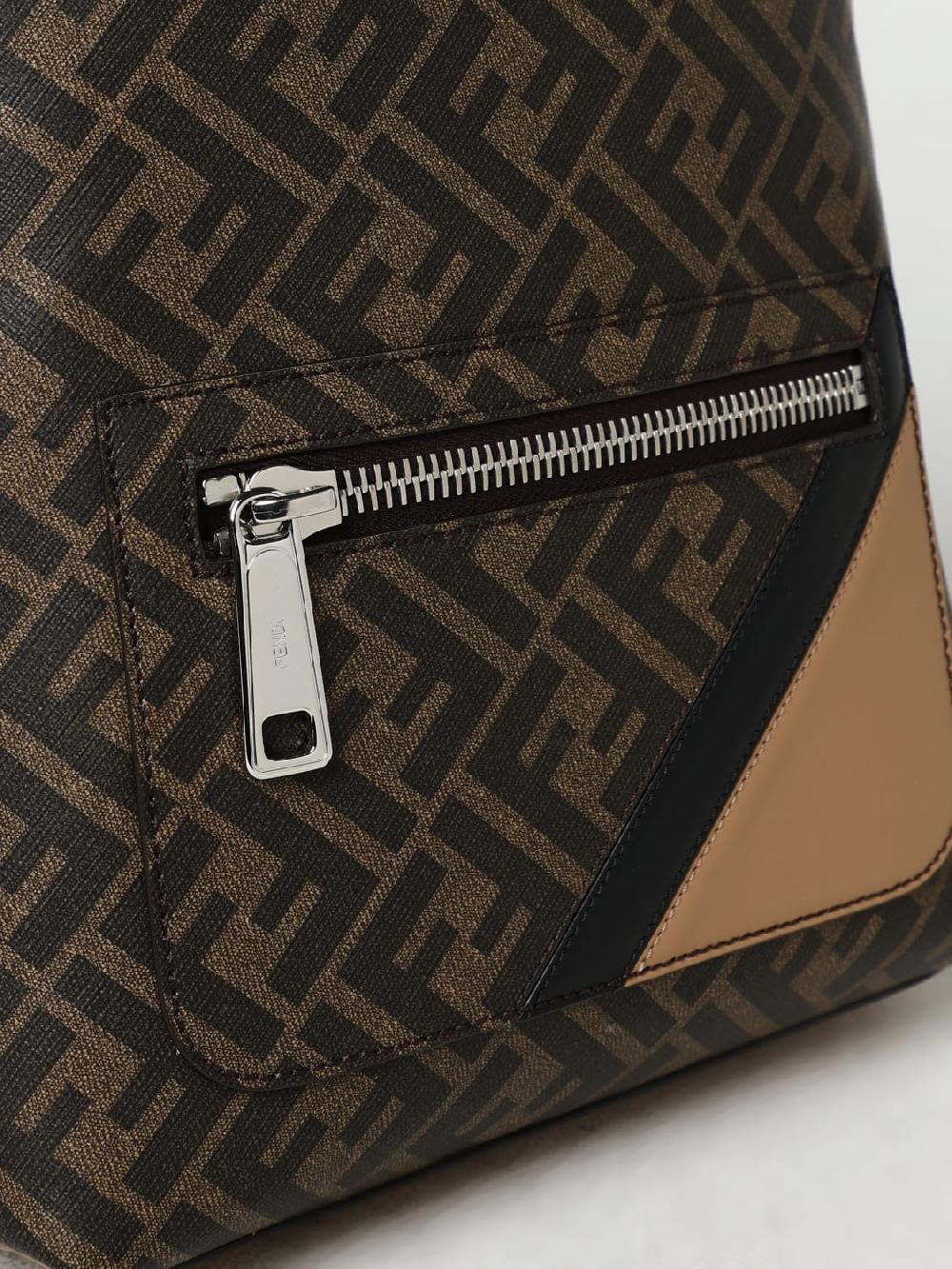 Giglio Zaino Diagonal Fendi In Tessuto Spalmato Con Monogram FF All Over