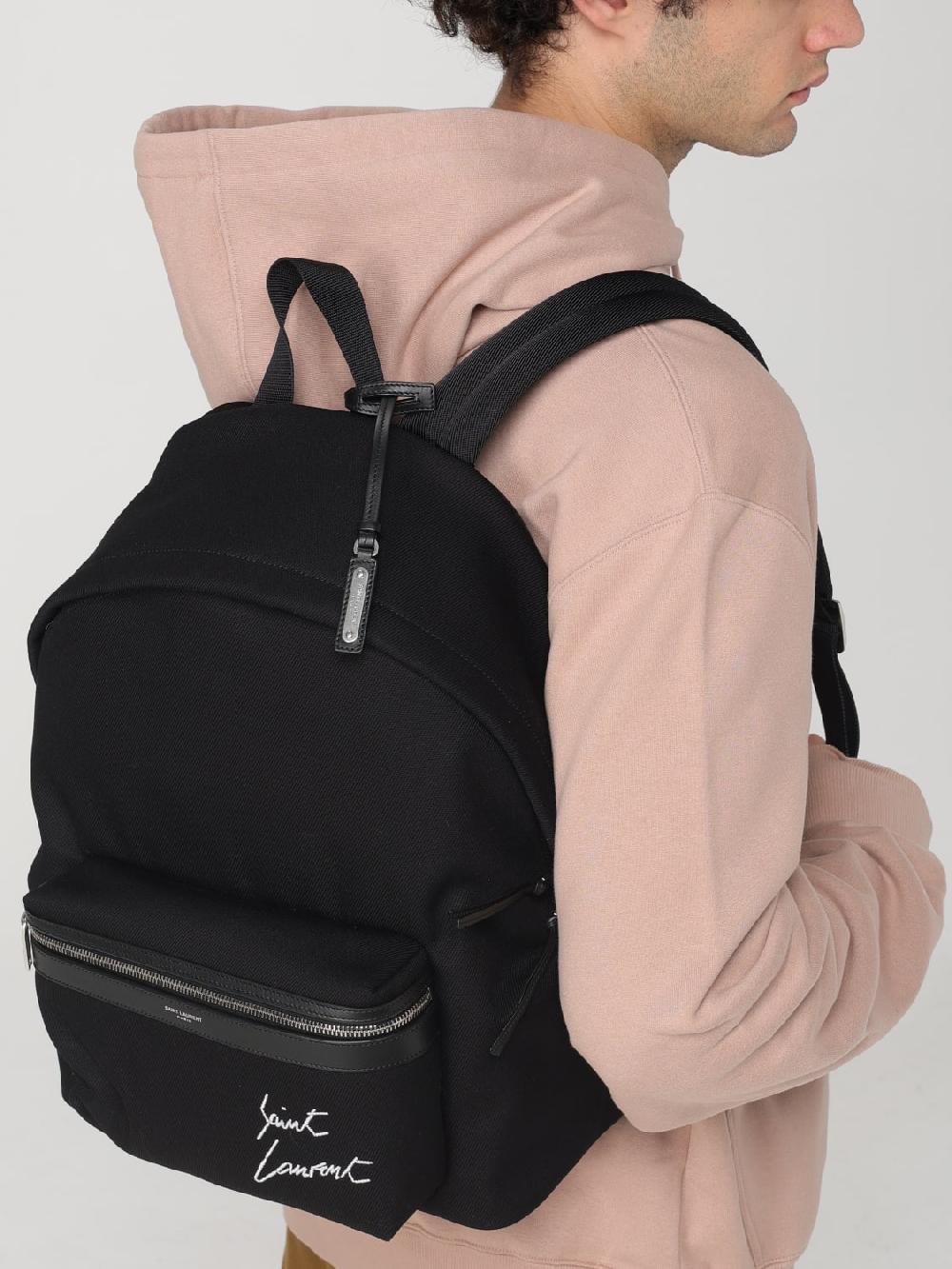 Giglio Zaino Saint Laurent In Canvas Di Cotone E Pelle