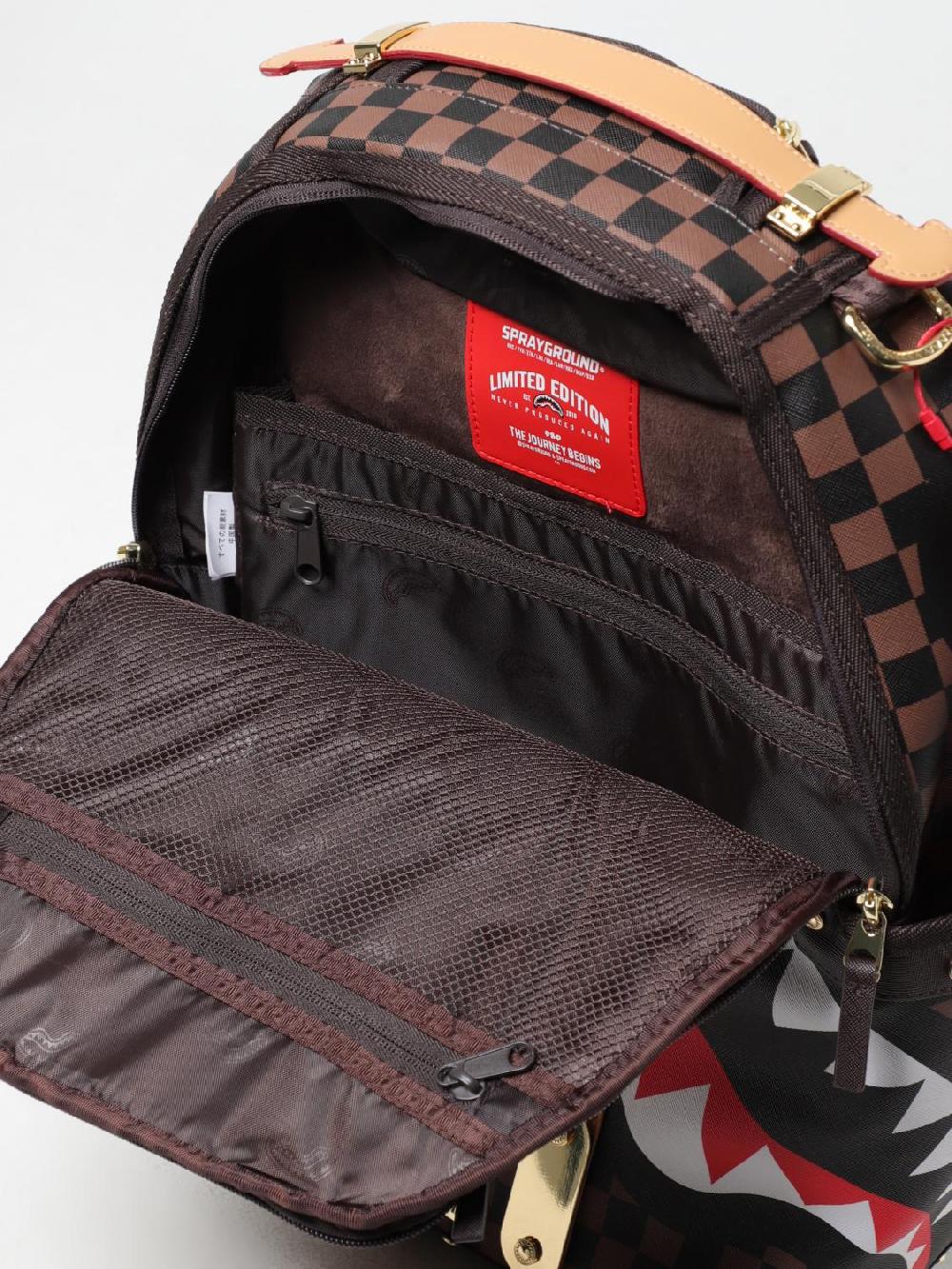 Giglio Zaino Shark Classic Sprayground In Cotone Spalmato Saffiano Con Fettucce E Borchie