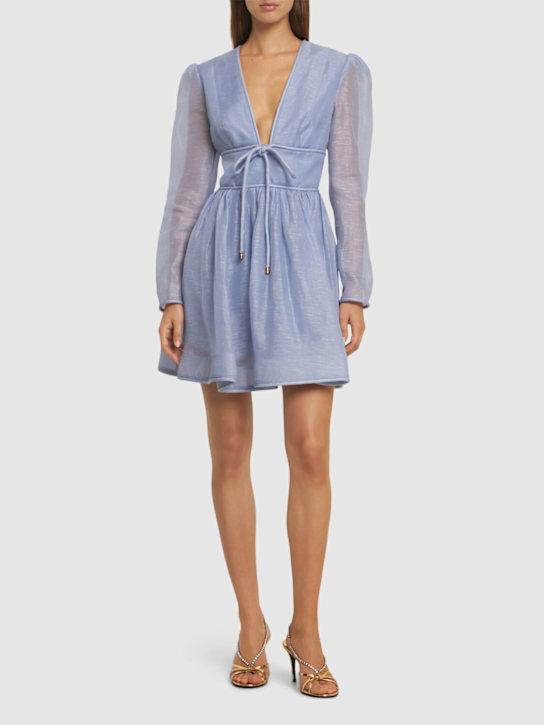 Luisaviaroma Abito Mini Eden In Organza Di Seta E Lino