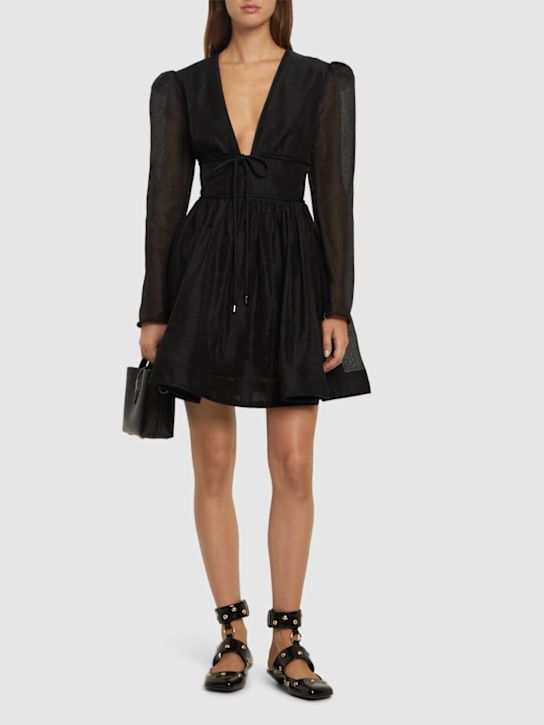 Luisaviaroma Abito Mini Eden In Organza Di Seta E Lino