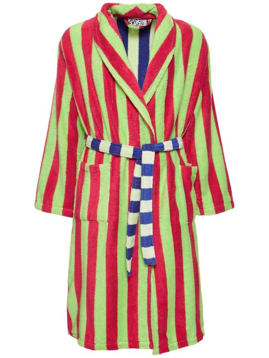 Luisaviaroma Accappatoio Garden Stripe in misto cotone