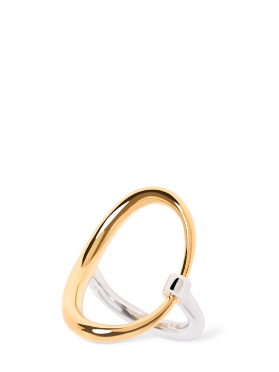 Luisaviaroma Anello Bague Turtle in vermeil e argento