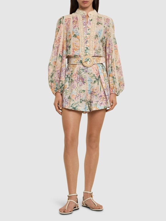 Luisaviaroma Blusa Halliday In Cottone Stampato E Pizzo